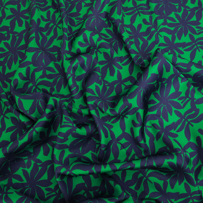 Tissu Satin Effet Soie Palma Vert - Maison Klem